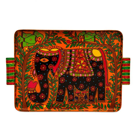 KAUSHALAM TRAY: ELEPHANT Madhubani