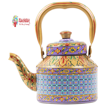 Tea Set Veri Peri - Hand Painted Tea Kettle, 6 glass & A Cart Set