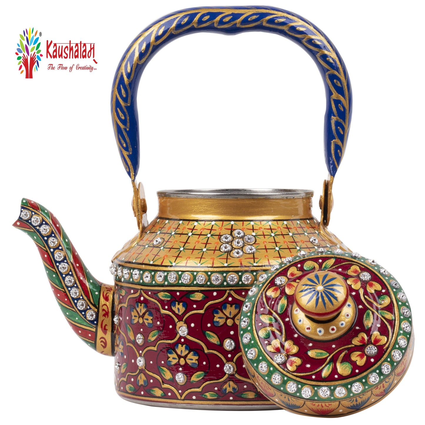 "AAFREEN" - Hand painted Tea set with tea trolley