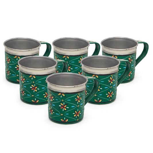 Hand Painted Tea Cup Set 6: Mughal