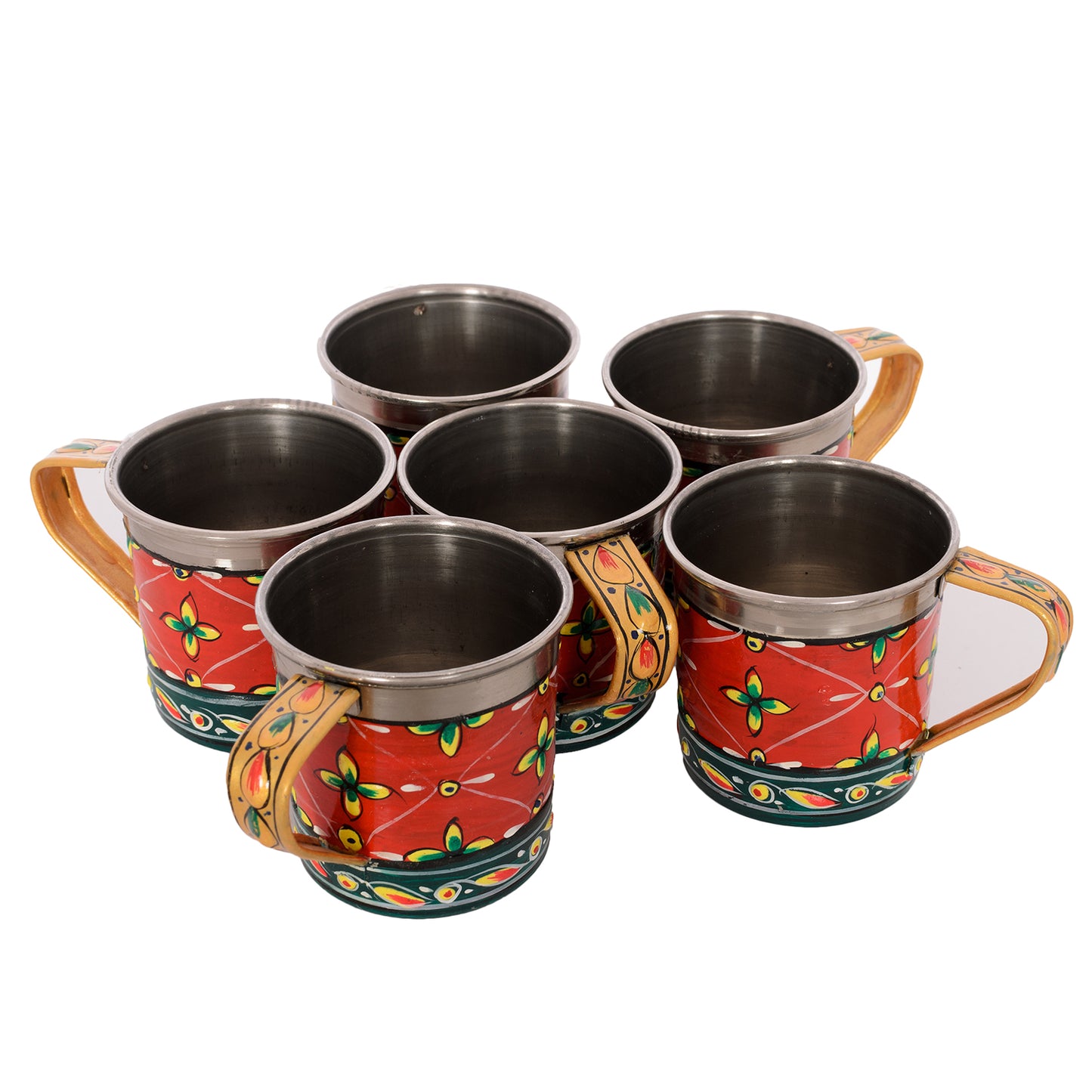 Hand Painted Tea Cup Set 6: Mughal