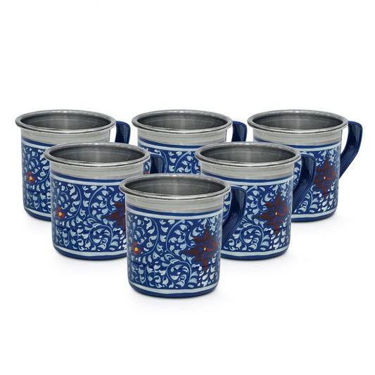 Hand Painted Tea Cup Set 6: Mughal