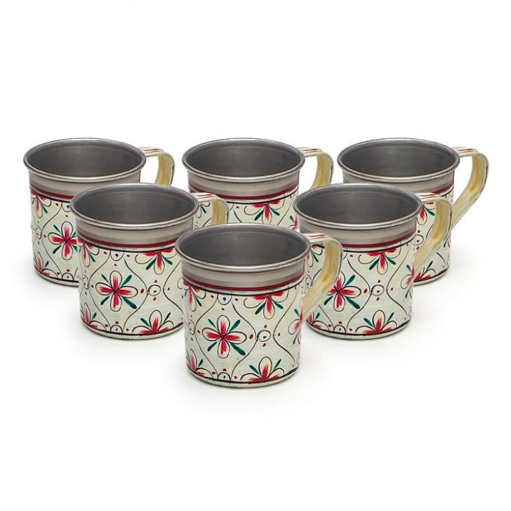 Hand Painted Tea Cup Set 6: Mughal