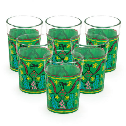 Hand Painted Tea Glass set of 6- Celebration