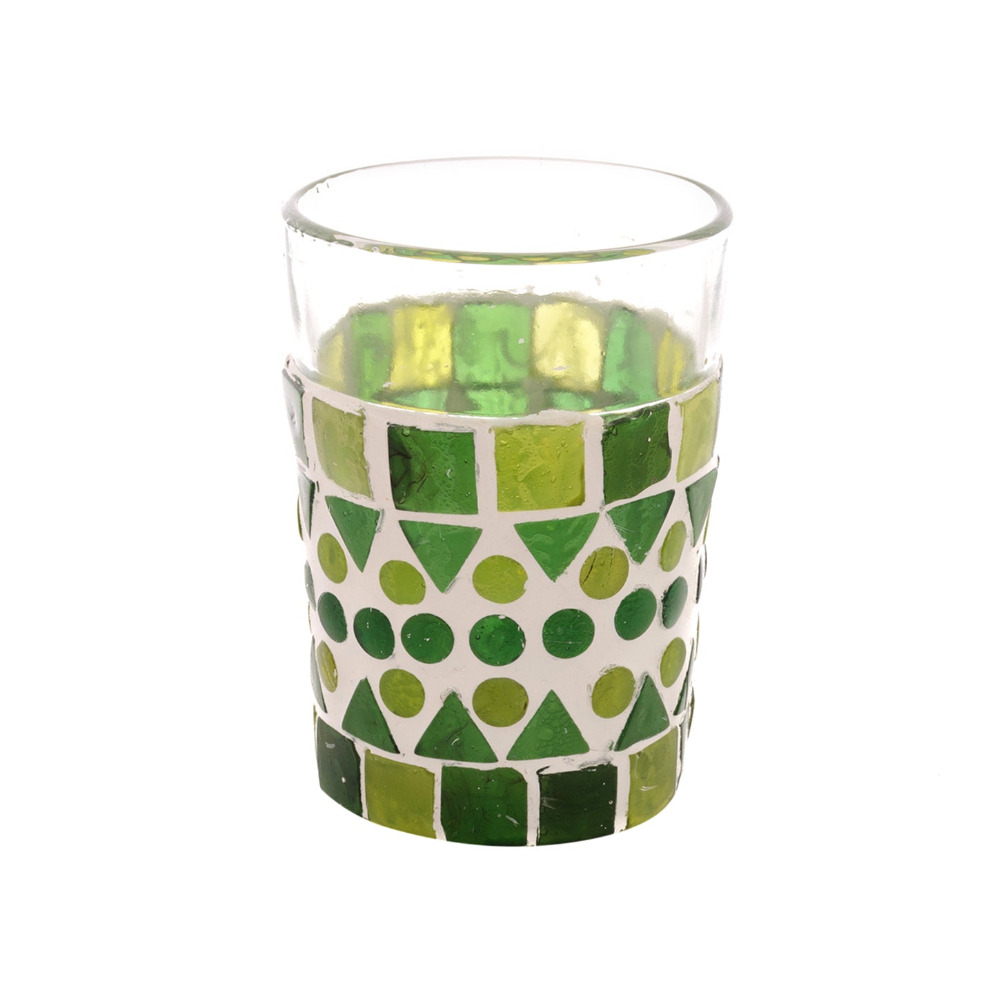 MOSAIC TEA GLASS SET OF 4: GREEN