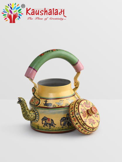 Hand Painted Kettle : Elepant Safari