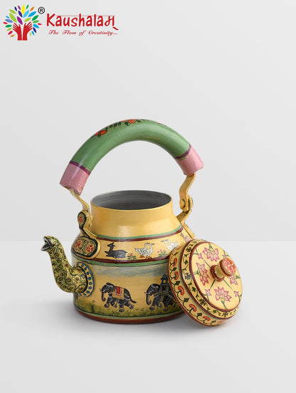 Hand Painted Kettle : Elepant Safari