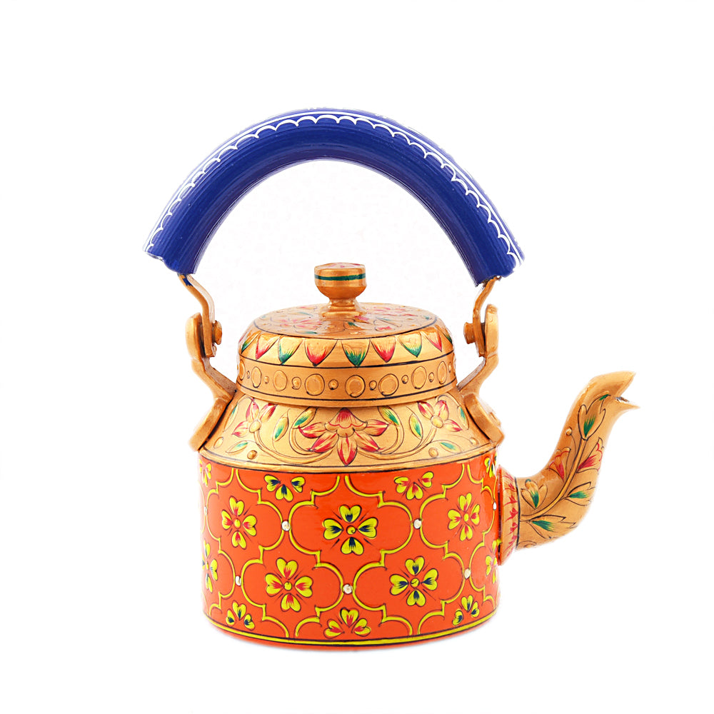 Hand Painted Kettle : Kesariya