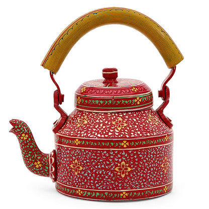 Hand Painted Kettle : Red Petals