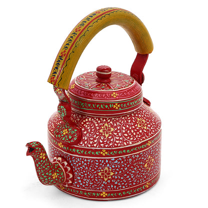 Hand Painted Kettle : Red Petals