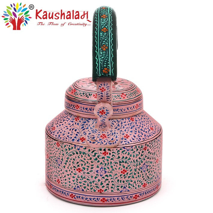 Kaushalam Hand painted tea kettle : Pink City, Festive Gift, Gift for Her, Christmas morning tea pot