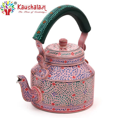 Kaushalam Hand painted tea kettle : Pink City, Festive Gift, Gift for Her, Christmas morning tea pot