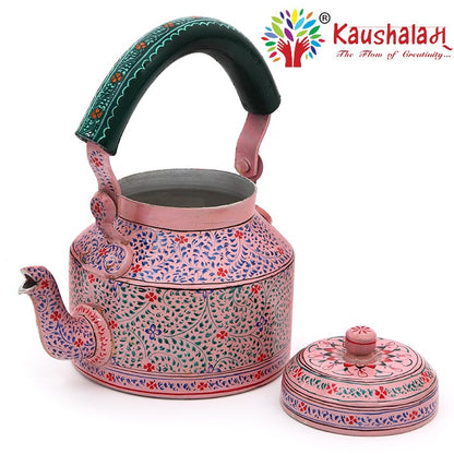 Kaushalam Hand painted tea kettle : Pink City, Festive Gift, Gift for Her, Christmas morning tea pot