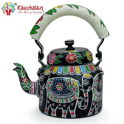 Hand Painted Kettle : White Elephant