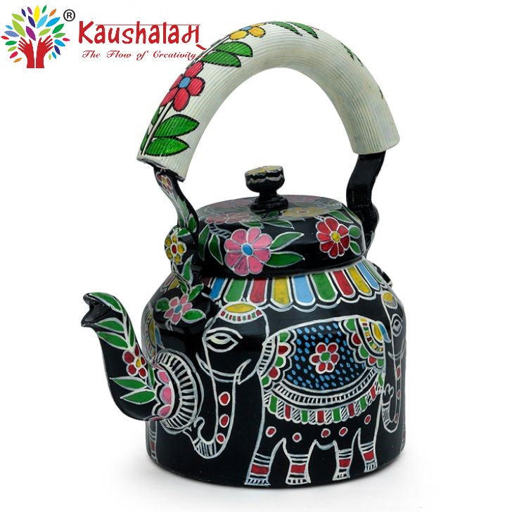 Hand Painted Kettle : White Elephant