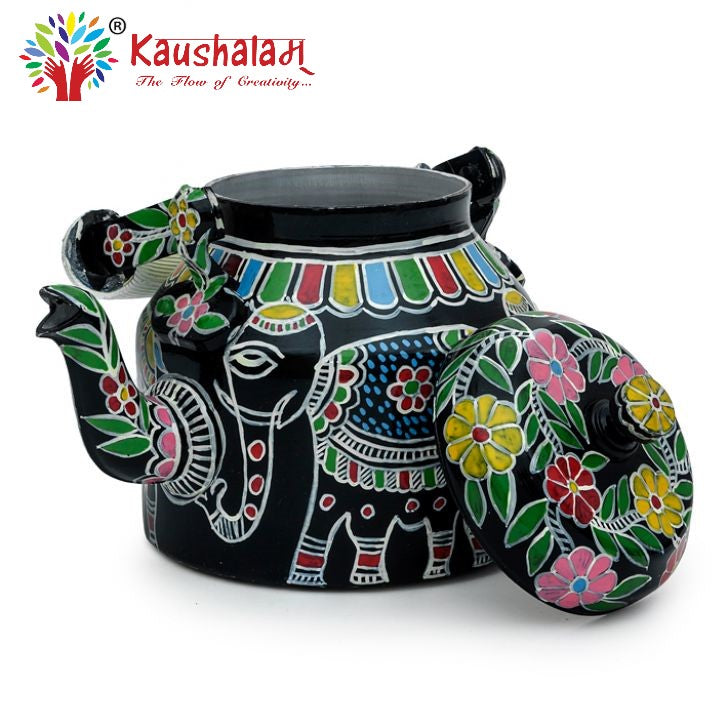 Hand Painted Kettle : White Elephant