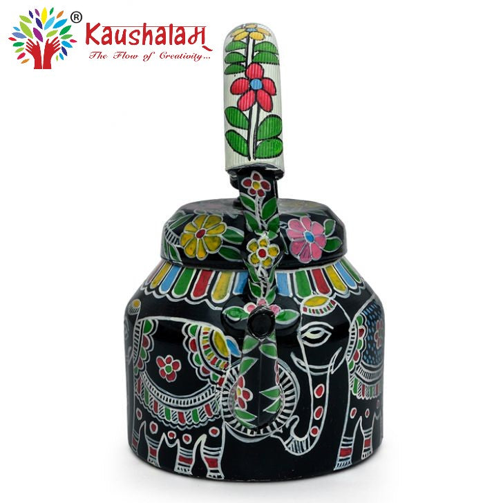 Hand Painted Kettle : White Elephant