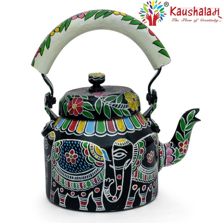 Hand Painted Kettle : White Elephant