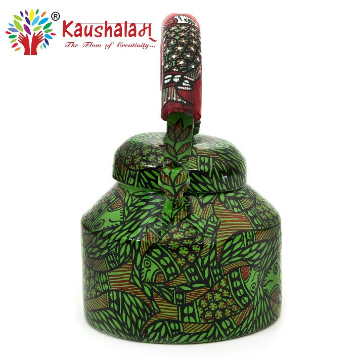 Hand Painted Kettle : Green Pond