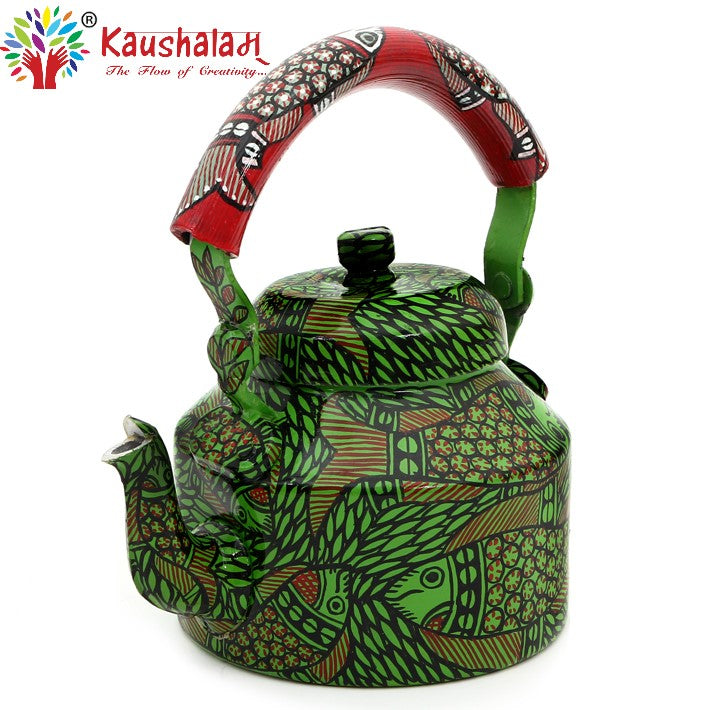 Hand Painted Kettle : Green Pond