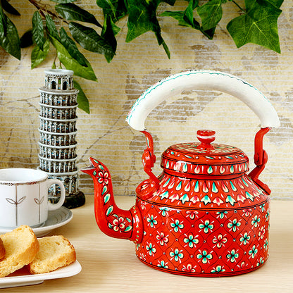 Hand Painted Kettle : Vermillion