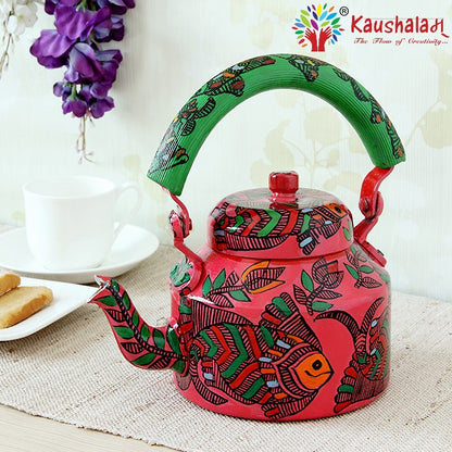 Hand Painted Kettle : Pink Fish