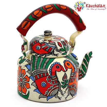 Hand Painted Kettle : Peacock couple