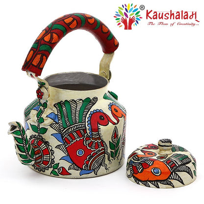 Hand Painted Kettle : Peacock couple