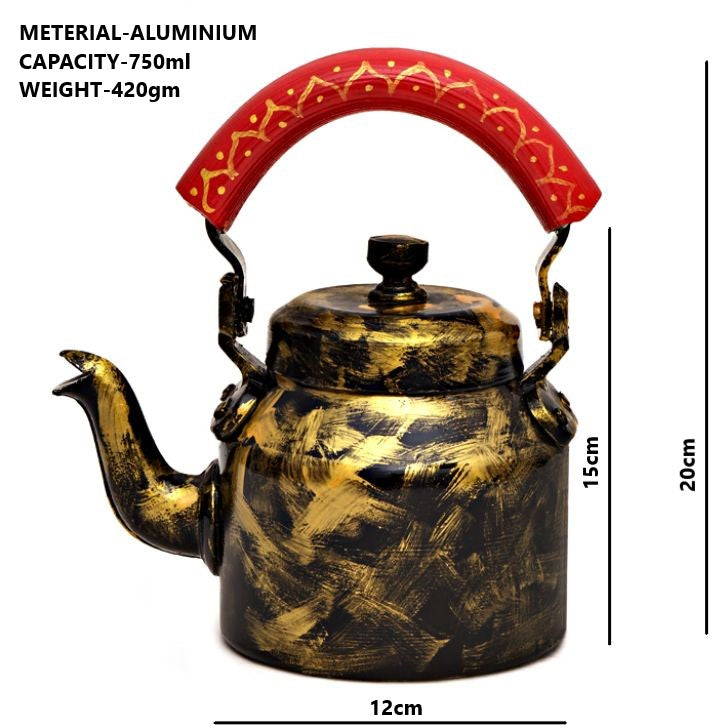 Hand Painted Kettle : Black Antiqua