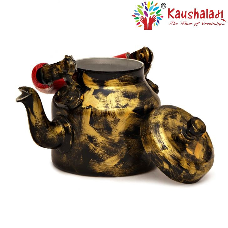 Hand Painted Kettle : Black Antiqua