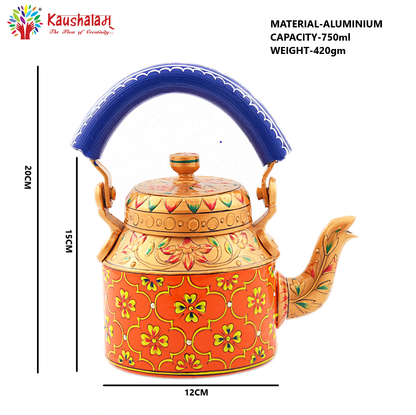 Hand Painted Kettle : Kesariya