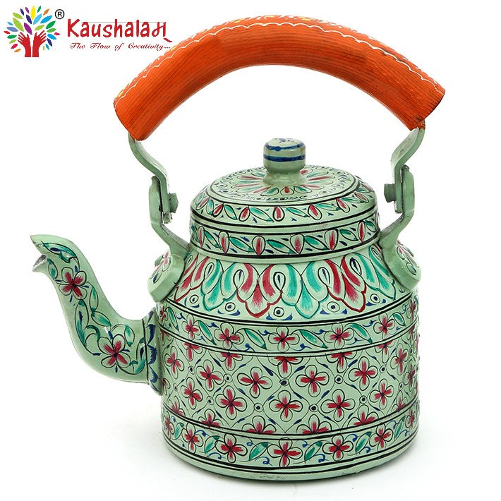 Hand Painted Kettle : The Seeker: A walk towards spirituality