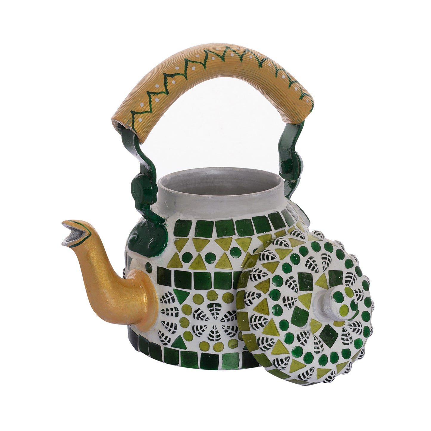 KAUSHALAM MOSAIC TEA KETTLE : GREEN