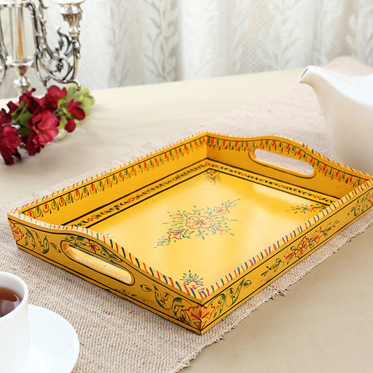 Kaushalam Large Tray: Yellow