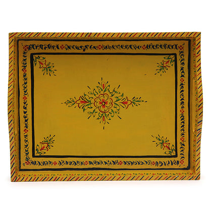 HANDPAINTED TRAY: YELLOW