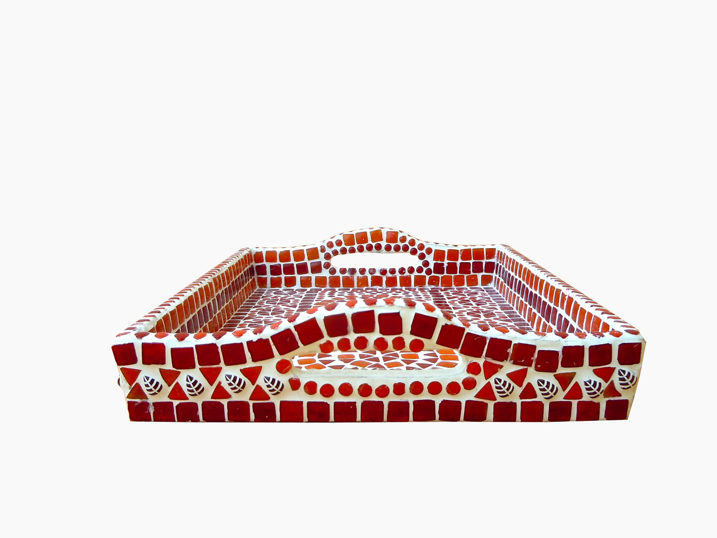 Serving Tray : Red Mosaic Art