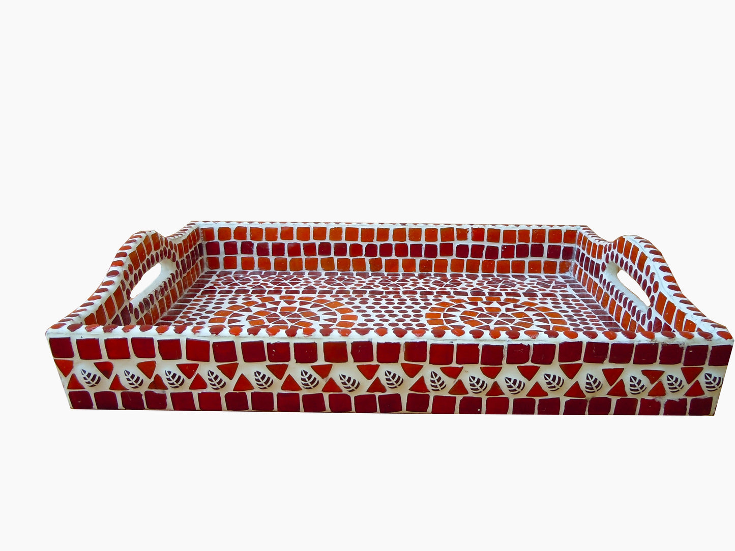 Serving Tray : Red Mosaic Art