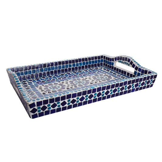 Kaushalam Mosaic Large Tray: Blue