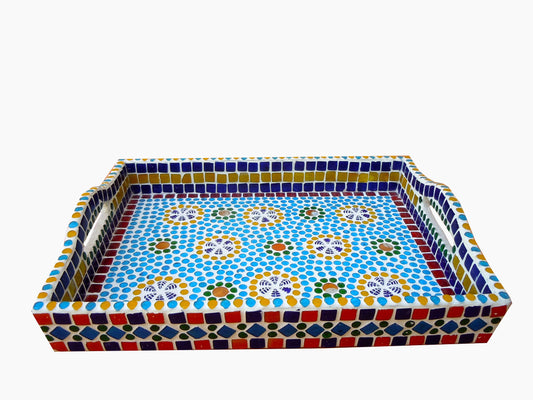 Mosaic Serving Tray : Multi Colored Handmade Tray