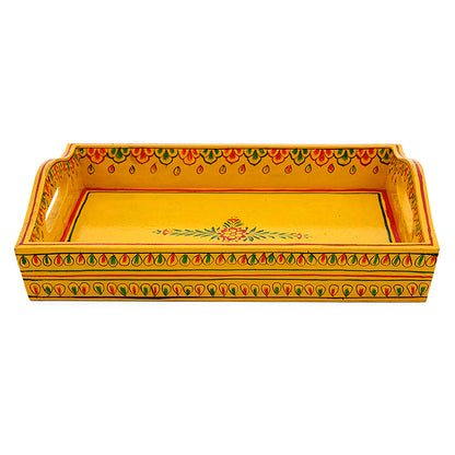 HAND PAINTED TRAY: YELLOW