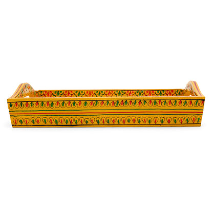 HAND PAINTED TRAY: YELLOW