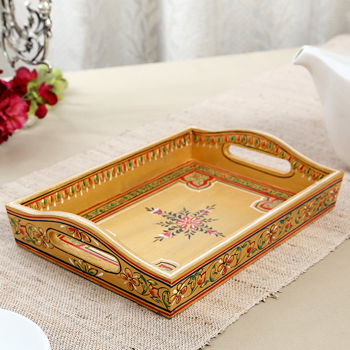 HANDPAINTED TRAY: GOLDEN