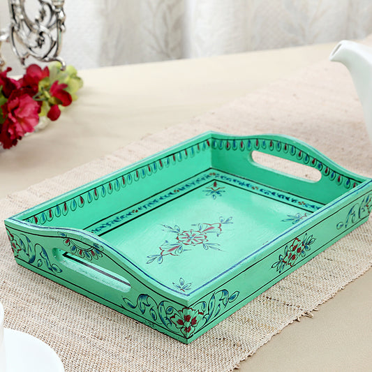 HANDPAINTED TRAY: BLUE