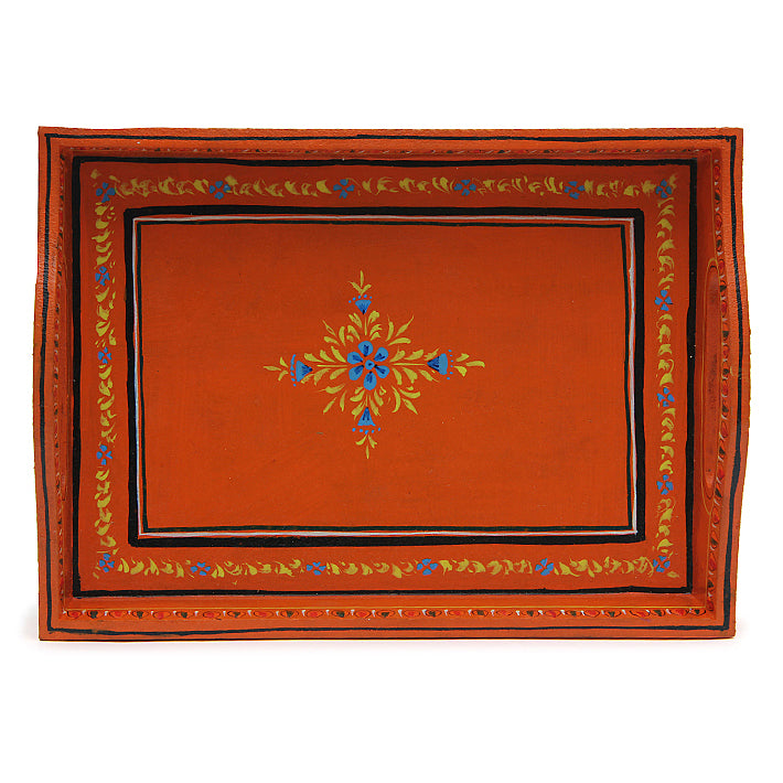 HANDPAINTED TRAY: BROWN