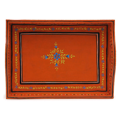 HANDPAINTED TRAY: BROWN