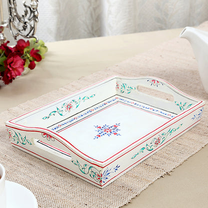 HANDPAINTED TRAY: WHITE