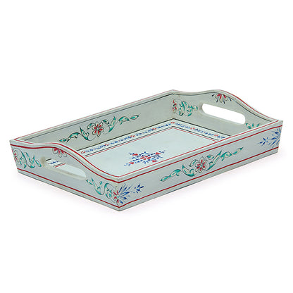 HANDPAINTED TRAY: WHITE