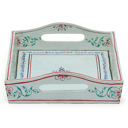 HANDPAINTED TRAY: WHITE