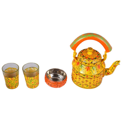 Tea set with Two Tea  Glasses & A Cookie Bowl : Tea Time Tea Set