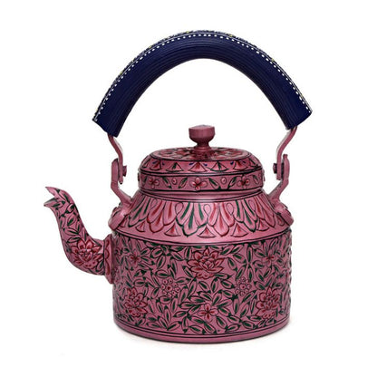 Kaushalam Tea Kettle with six glasses and stand: Pink Passion